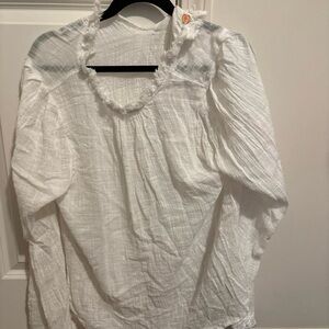 Free People Textured White Blouse